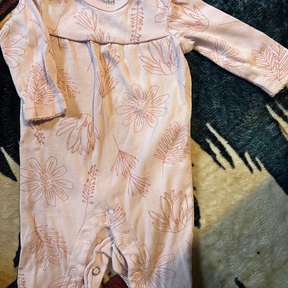 Carter's Pink Floral One Piece Footie